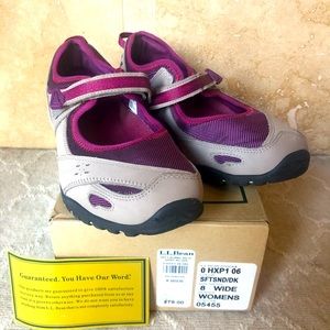 LL Bean Suede Leather Mary Jane Shoes Women 8 Wide